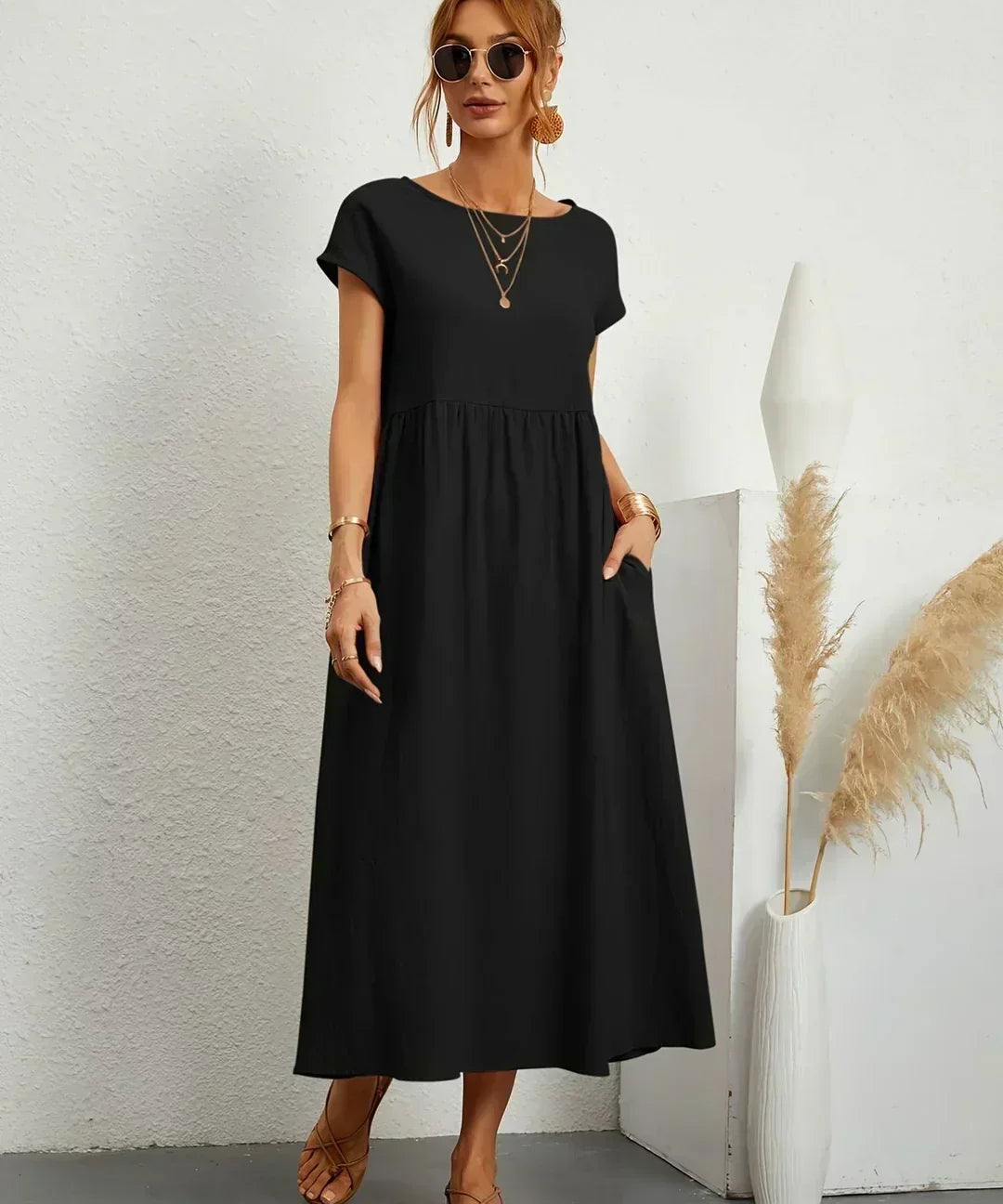 Rosario | Vestido midi con falda acampanada