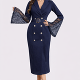 Mercedes | Vestido midi con mangas de encaje