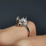 Mercedes | Anillo ajustable de perro en plata