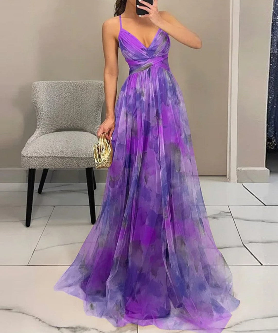 Verónica | Vestido largo con estampado floral