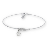 Rosalía | Pulsera con ala de ángel y huella de patita