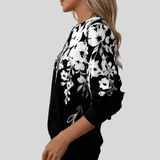 Guadalupe | Blusa de punto con estampado floral y cremallera
