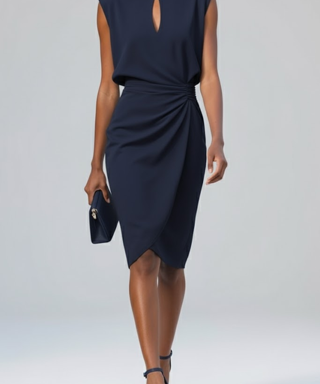 Ileana | Vestido midi drapeado