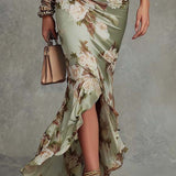 Teresa | Vestido midi con drapeado y estampado floral