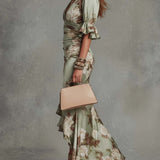Teresa | Vestido midi con drapeado y estampado floral