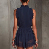 Adriana | Vestido mini plisado con encaje