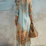Claudia | Vestido largo con estampado paisley