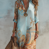 Claudia | Vestido largo con estampado paisley