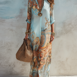 Claudia | Vestido largo con estampado paisley