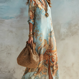 Claudia | Vestido largo con estampado paisley