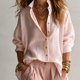 Capucine | Conjunto de camisa blanca y pantalón globo verde olivo