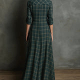 Jimena | Vestido camisero midi a cuadros