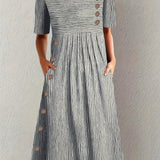 Marisol | Vestido midi fluido a rayas