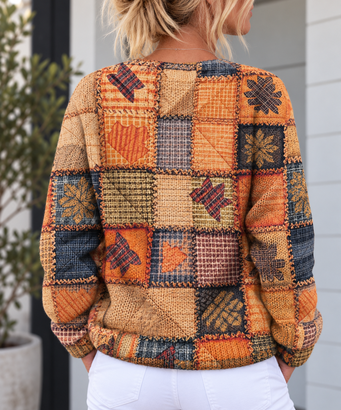 Cecilia | Cárdigan patchwork de punto con botones