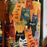 Andrea | Cesto acolchado hecho a mano con gatos