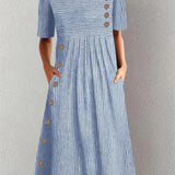 Marisol | Vestido midi fluido a rayas