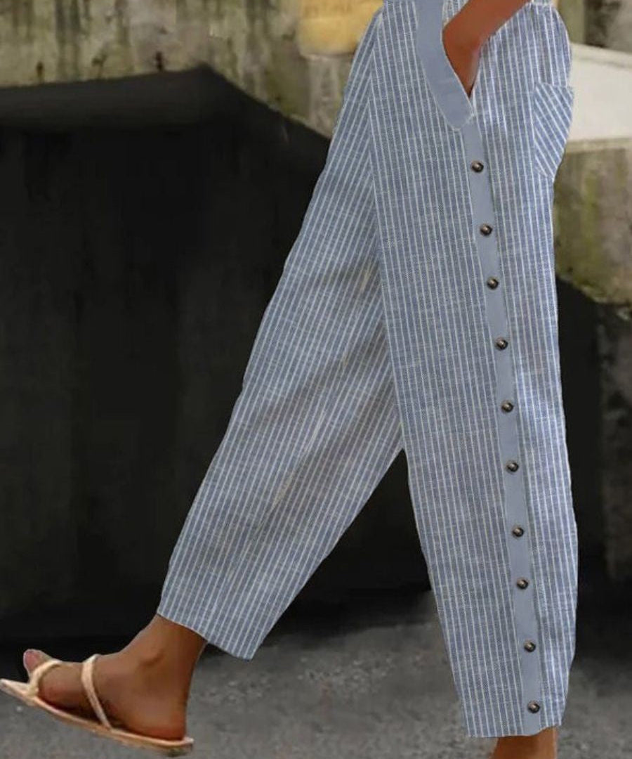 Lucía | Pantalón a rayas con botones