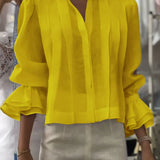 Nora | Blusa de Algodón Plisada Elegante
