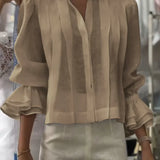 Nora | Blusa de Algodón Plisada Elegante