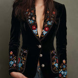 Mayra | Blazer sastre con bordado floral en solapas