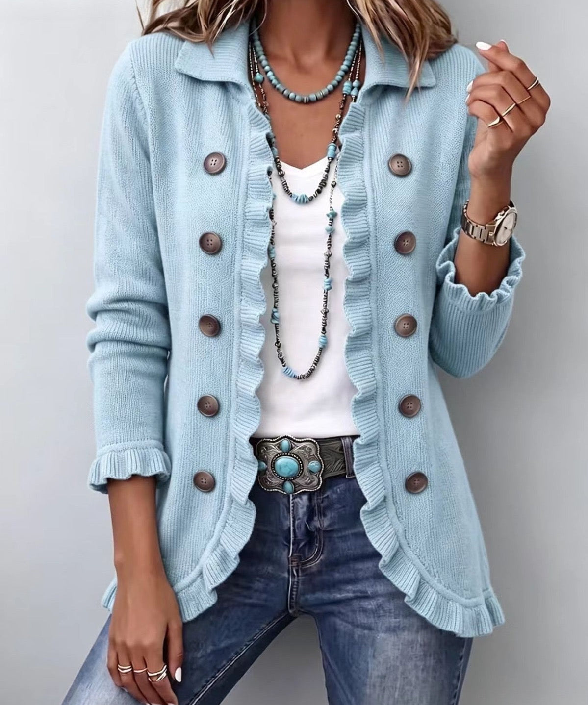 Rosalía | Chaqueta de punto con volantes
