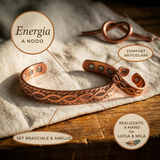 Paloma | Pulsera de cobre forjado con magnete