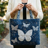 Josefina | Bolso acolchado con mariposas plateadas