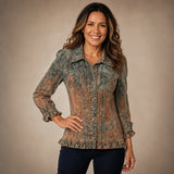 Brenda | Chaqueta de denim degradado con volantes
