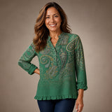 Beatriz | Chaqueta de punto con estampado de cachemira