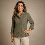 Pilar | Chaqueta bordada con volantes