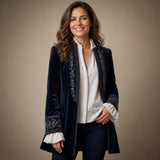 Irma | Chaqueta larga con bordado ornamental