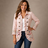 Patricia | Chaqueta floral con volantes y botones
