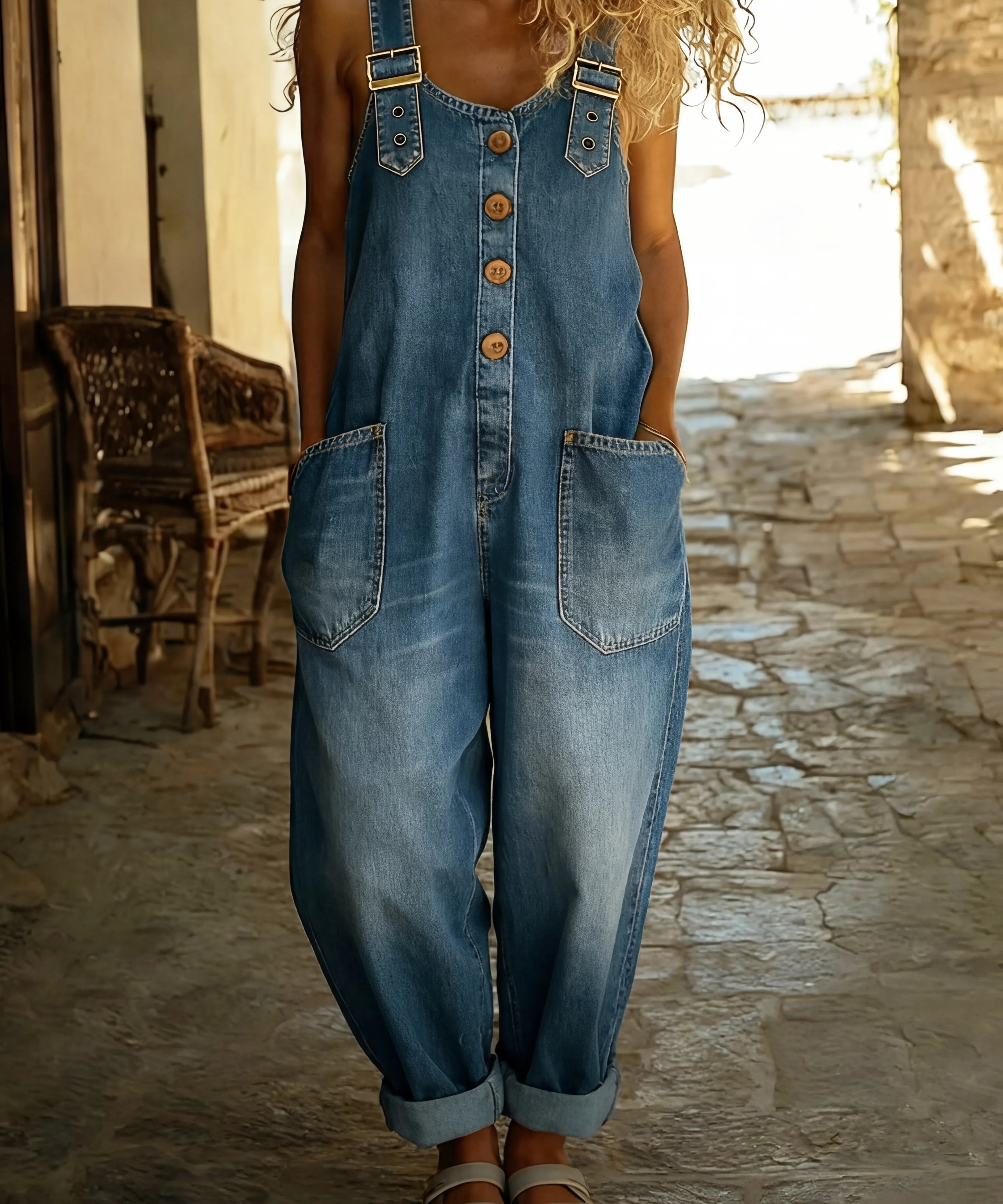 Julia | Mono de mezclilla con tirantes ajustables