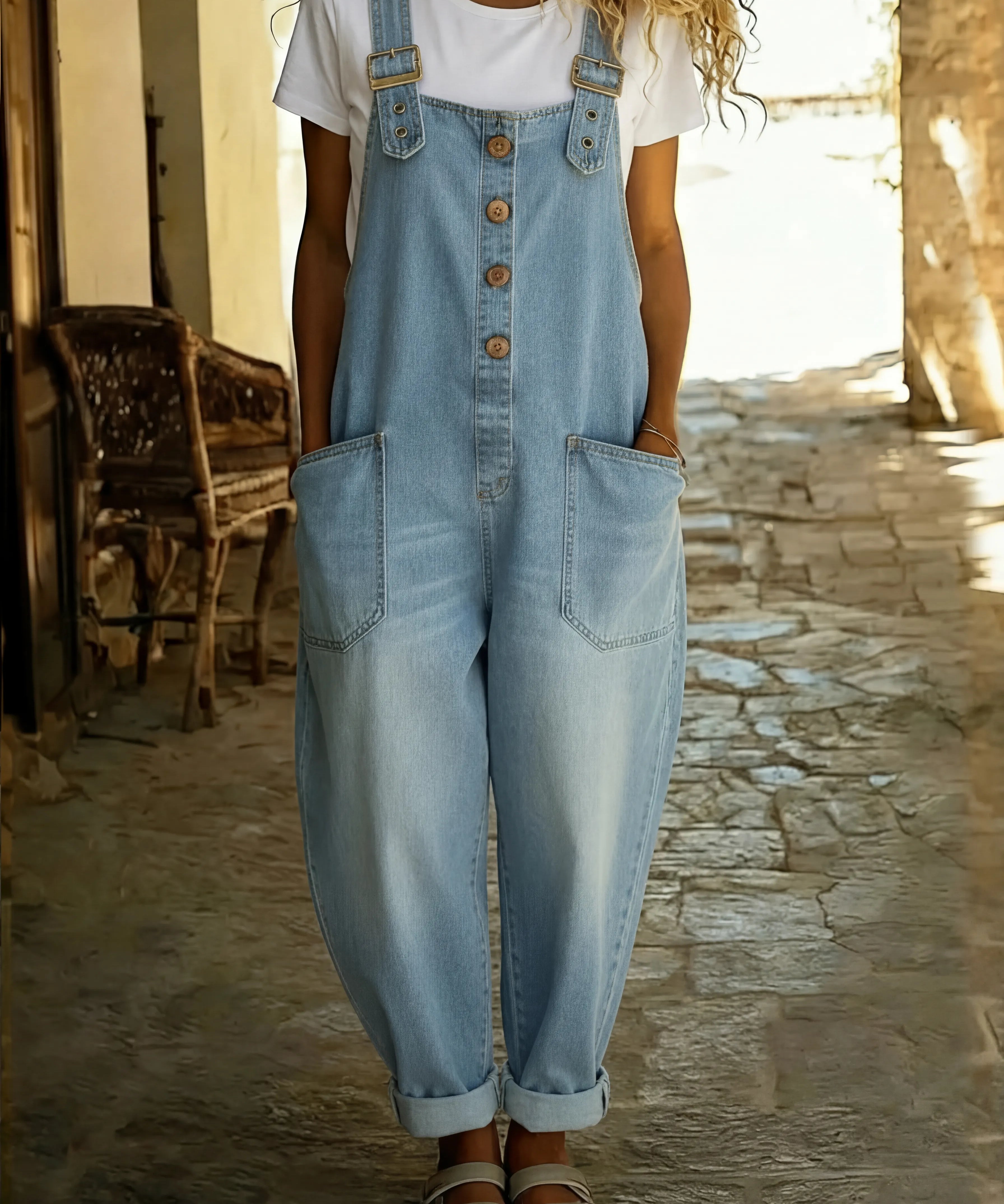 Julia | Mono de mezclilla con tirantes ajustables