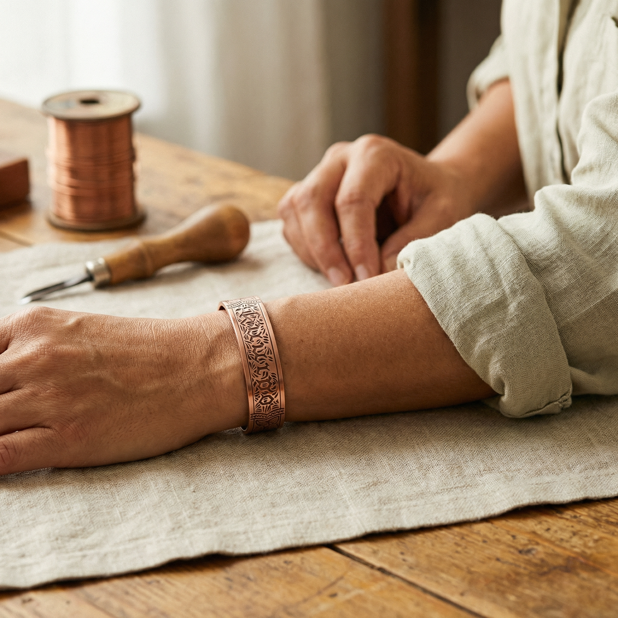 Daniela | Pulsera de cobre forjado con magnete