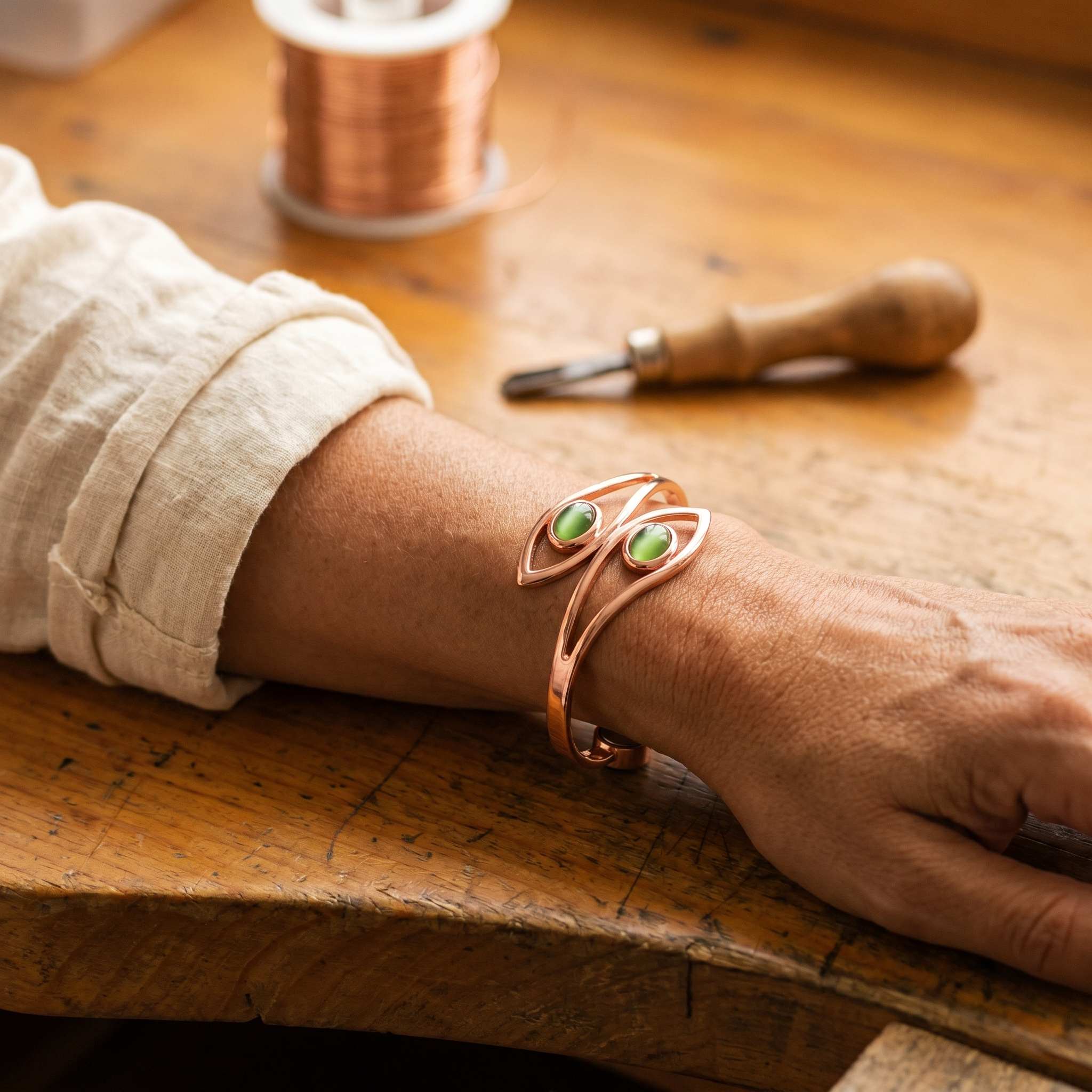 Marta | Pulsera de cobre forjado con magnete