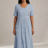 Marisol | Vestido midi fluido a rayas
