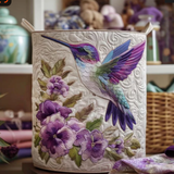 Araceli | Cesto acolchado hecho a mano con colibrí