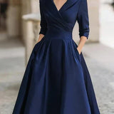 Guillermina | Vestido midi con cuello envolvente