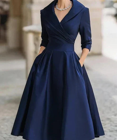 Guillermina | Vestido midi con cuello envolvente