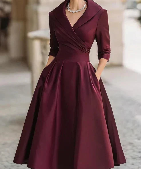 Guillermina | Vestido midi con cuello envolvente