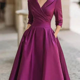 Guillermina | Vestido midi con cuello envolvente