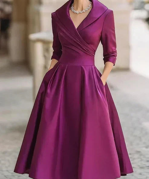 Guillermina | Vestido midi con cuello envolvente