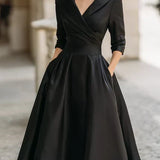 Guillermina | Vestido midi con cuello envolvente