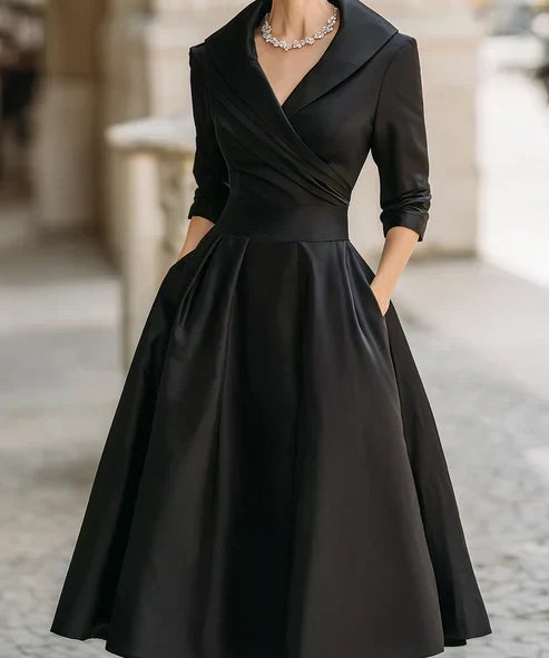 Guillermina | Vestido midi con cuello envolvente