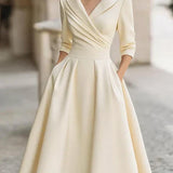 Guillermina | Vestido midi con cuello envolvente