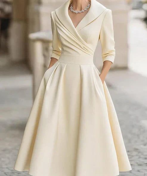 Guillermina | Vestido midi con cuello envolvente