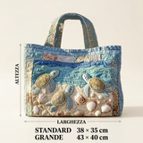 Mariana | Bolso de mano acolchado con tortugas marinas