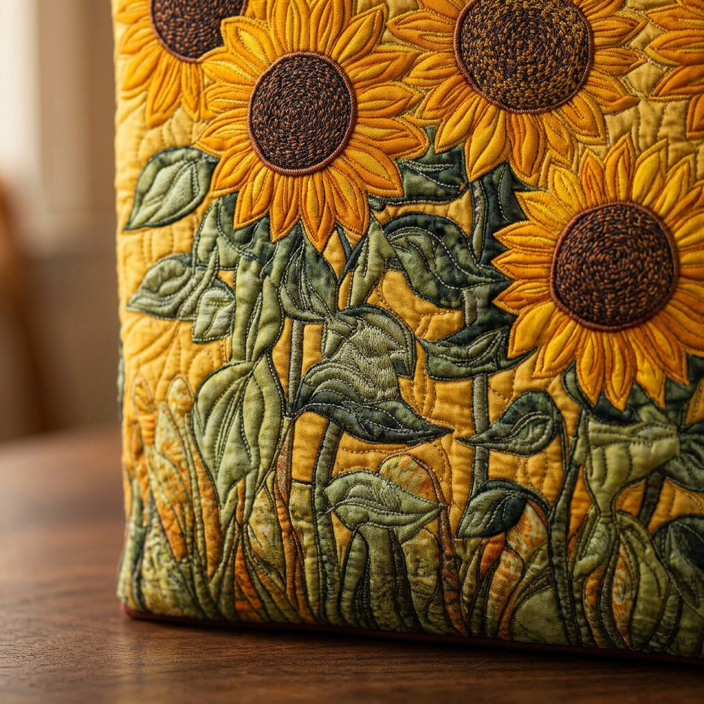Margarita | Bolso acolchado con girasoles