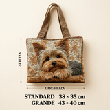 Daniela | Bolso acolchado con Yorkshire Terrier y flores